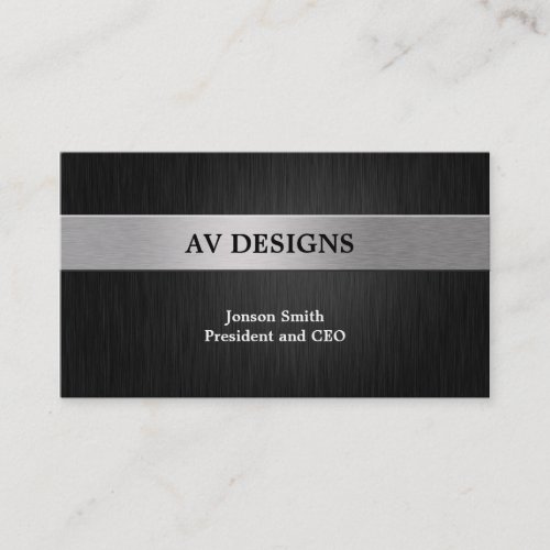 Elegant Black and Silver Business Card