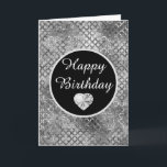 Elegant Black and Silver Circles Foil Birthday Card<br><div class="desc">Elegant black and silver circle foil and glitter design</div>