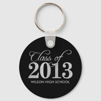 Elegant Black and Silver Class of 2013 key-chains Keychain