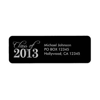 Elegant Black and Silver Class of 2013 Label