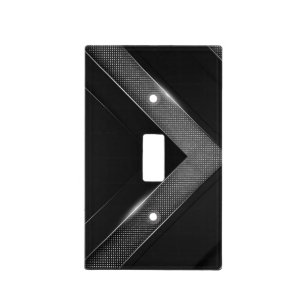 Elegant Black and Silver Geometric Light Switch Cover