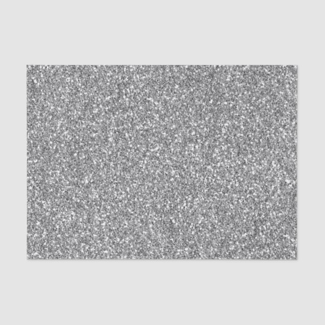 Elegant Black and Silver Glitter Tissue Paper (Front)