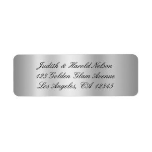 Elegant Black and Silver Grey Shimmer Foil Label