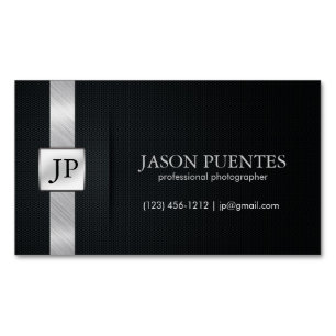 Elegant Black and Silver Professional Magnetic Business Card