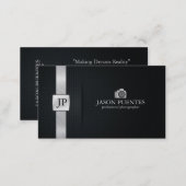 Elegant Black and Silver Professional Photographer Business Card (Front/Back)