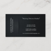 Elegant Black and Silver Professional Photographer Business Card (Back)