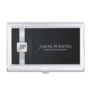 Elegant Black and Silver Professional Case For Business Cards