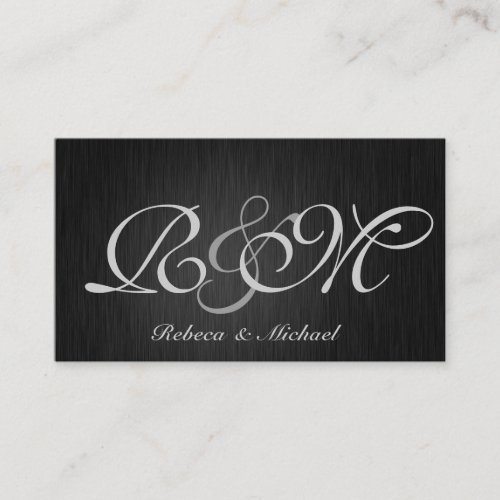 Elegant  Black and Silver RSVP Cards Business Cards