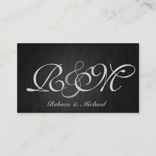 Customizable Elegant  Black and Silver RSVP Cards Business Cards