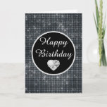 Elegant Black and Silver Sparkle Pattern Birthday Card<br><div class="desc">Elegant Silver Sparkle pattern design on a black background</div>