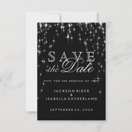 Elegant Black and Silver Starlight _ Save the Date