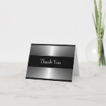 Elegant Black And Silver Thank You at Zazzle