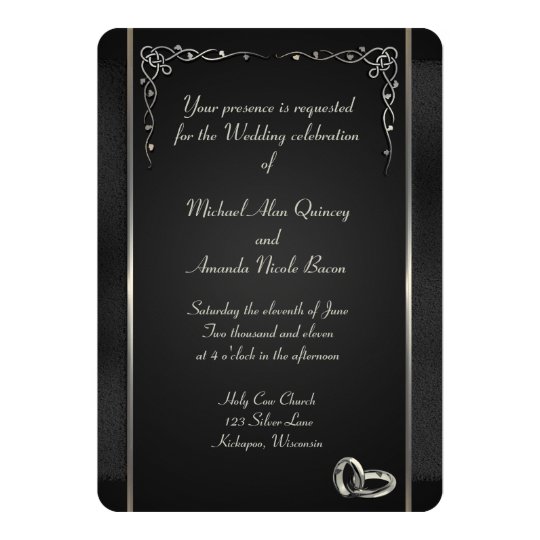 Black And Silver Wedding Invitations 7