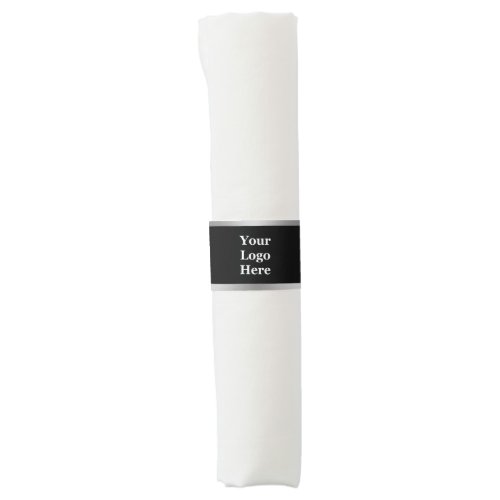 Elegant Black and Silver Your Logo Here Template Napkin Bands