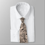 Elegant Black and Tan Floral Paisley Pattern Neck Tie<br><div class="desc">Elegant Black vintage floral damasks pattern over the tan background. Adjustable size of the print and background color.</div>