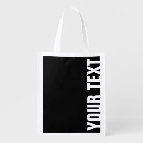 Elegant Black And White Add Your Own Text Here Grocery Bag