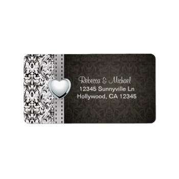 Elegant Black And White Address Label by weddingsNthings at Zazzle