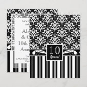 Elegant Black and White Art Deco Damask Stripes (Front/Back)