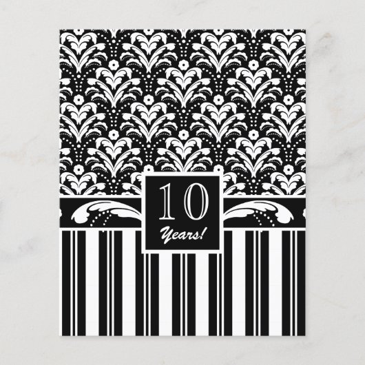 Elegant Black and White Art Deco Damask Stripes (Front)