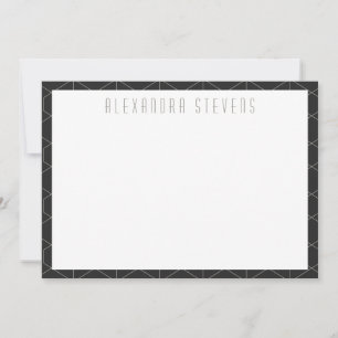 Elegant Black and White Art Deco Personalized Note Card