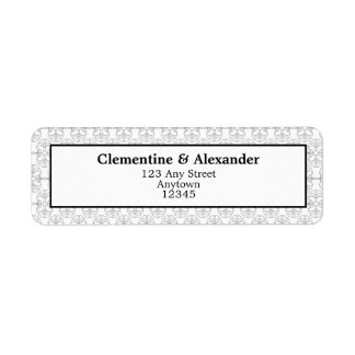 Elegant Black and White Art Deco Return Labels