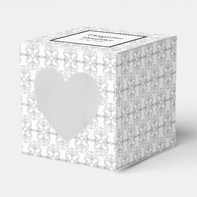 Elegant Black and White Art Deco Style Favor Boxes (Front Side)