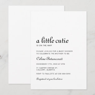 Elegant Black and White Baby Shower Invitation