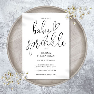 Elegant Black And White Baby Sprinkle Shower Invitation