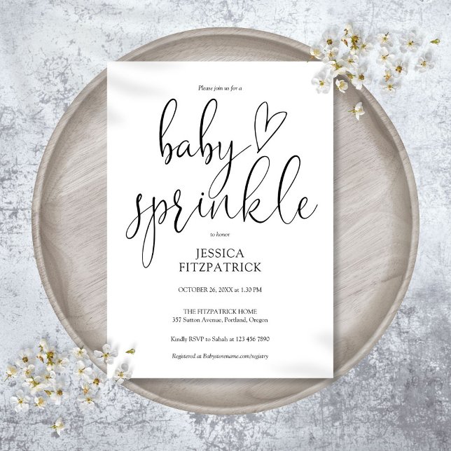Elegant Black And White Baby Sprinkle Shower Invitation (Elegant Black And White Baby Sprinkle Shower Invitation)