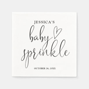 Elegant Black And White Baby Sprinkle Shower Napkins