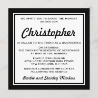 Elegant Black and White Bar Mitzvah