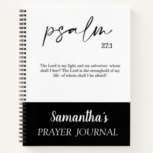 Elegant Black and White Bible Verse Prayer Journal