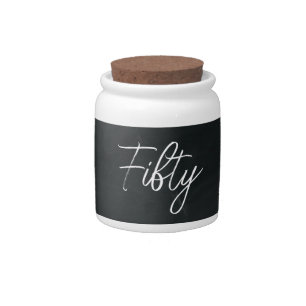 Elegant Black and White Birthday Party Candy Jar