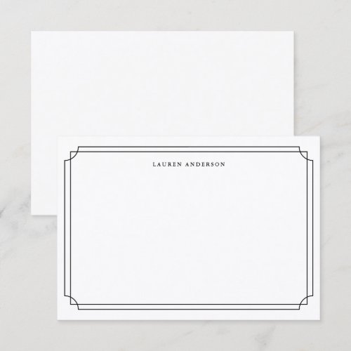Elegant Black and white border Formal Thank You Card