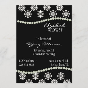 Elegant Black and White Bridal Shower Invitation