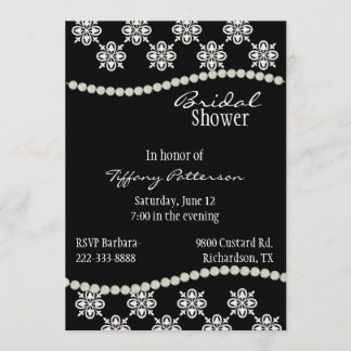 Elegant Black and White Bridal Shower Invitation