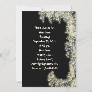 Elegant Black And White Bubbles Party Invitation
