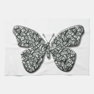 Elegant Black And White  Butterfly Towel