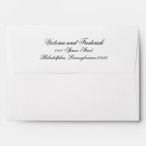 Elegant Black and White Calligraphy Formal Wedding Envelope