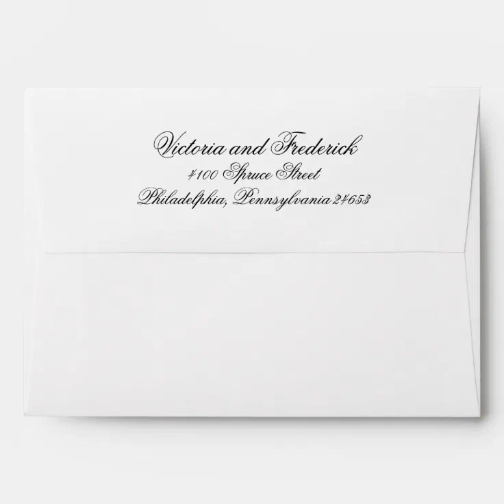 Elegant Black and White Calligraphy Formal Wedding Envelope | Zazzle