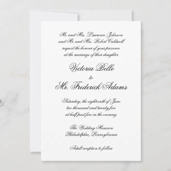 formal wedding invitation