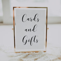 Elegant black and white Cards & Gifts wedding sign