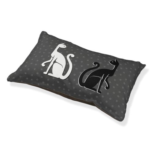 Elegant Black and White Cats Pet Bed