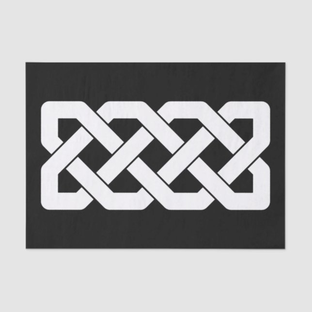 Elegant Black and White Celtic Knot Pattern Tissue Paper (Front)