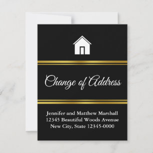 Elegant Black and White Change of Address Moving Announcement