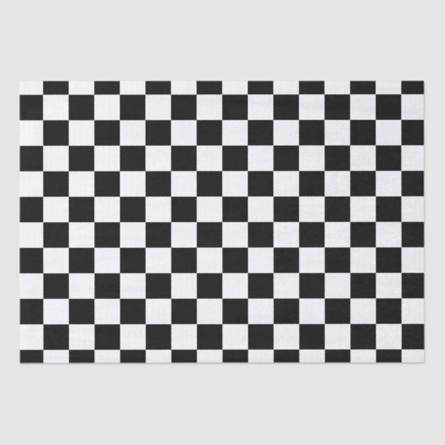Elegant Black and White Checkerboard  Tissue Paper (Front)