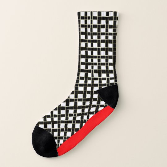 Elegant black and white checkered socks | Zazzle.com