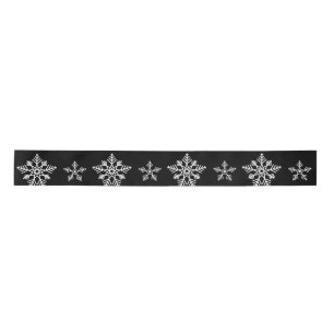 Elegant Black and White Christmas Elements Satin Ribbon