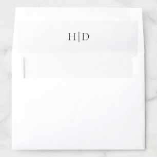 Elegant Black and White Classic Wedding Envelope Liner
