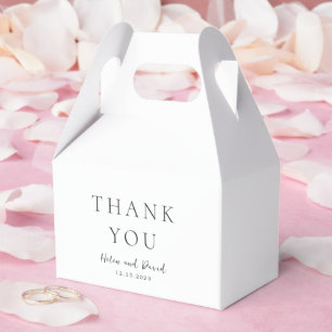 Elegant Black and White Classic Wedding Favor Boxes